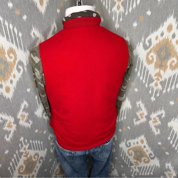 Polo Ralph Lauren Fall ‘10 Red Reversible Sheep Wool Nylon Quilted Hunting Vest